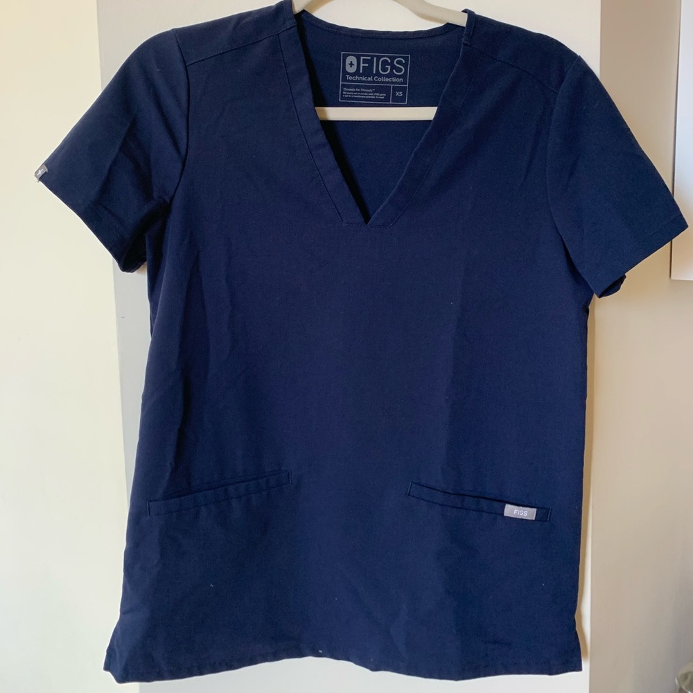 Figs navy scrub top